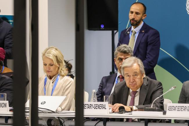 Ditte Juul Jørgensen, European Commission, and UN Secretary-General António Guterres