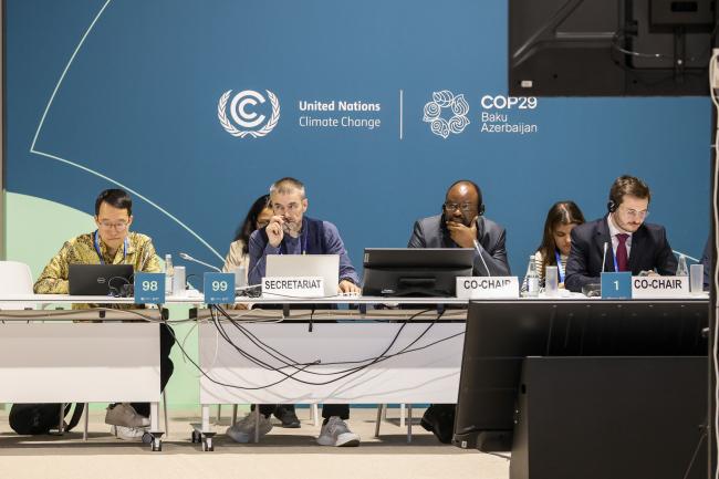 View of the dais during a contact group on finance