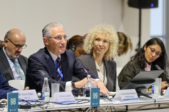 COP 29 President Mukhtar Babayev, and Jennifer Lee Morgan, Special Representative for International Climate Policy, Germany
