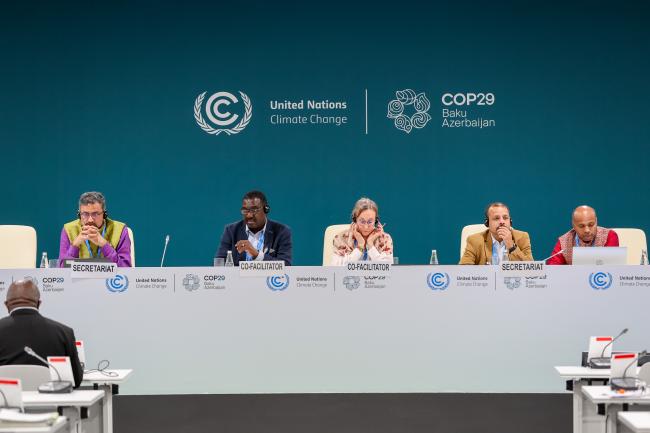 View of the dais during the contact group on matters relating to the operation of the clean development mechanism