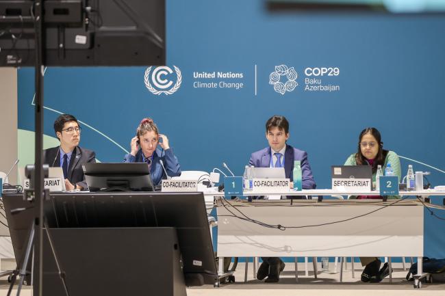 View of the dais during informal consultations on linkages between the Technology Mechanism and the Financial Mechanism