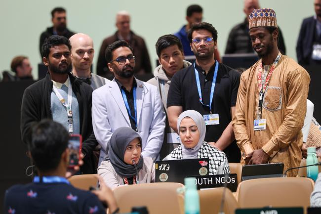Youth delegates delivering their statements