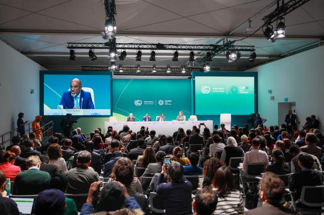 View of the room during the press conference