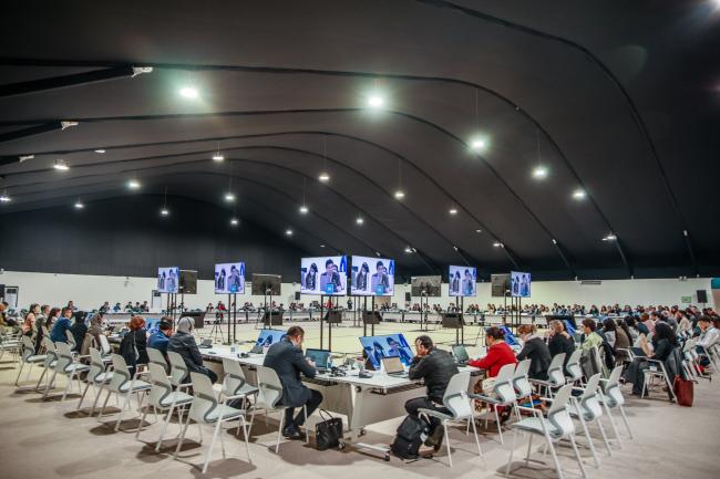 View of the room during a contact group on a periodic review of the long-term global goal