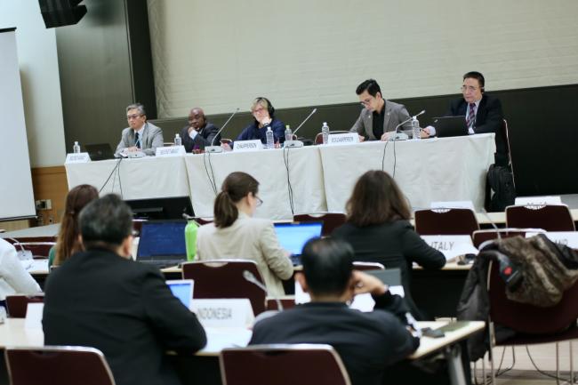 The panel leads the discussion among delegates at the CEM-CFI Committee session.