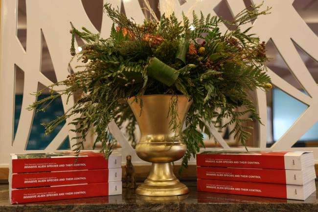 Materials on display around the venue