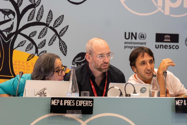 IPBES Experts consult on the dais