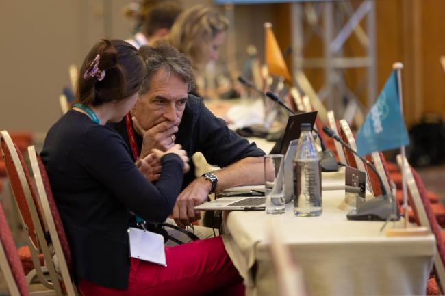Delegates consult informally
