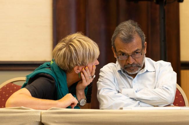 Fern Wickson, Coordinating Lead Author, speaks with Arun Agrawal, Transformative Change Assessment Co-Chair