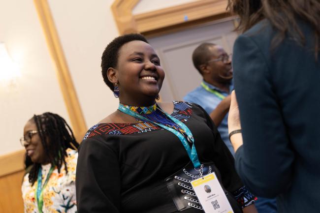Participants speak informally as part of a networking activity