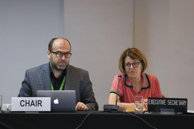Erik Grigoryan, Contact Group Co-Chair, and Anne Larigauderie, IPBES Executive Secretary
