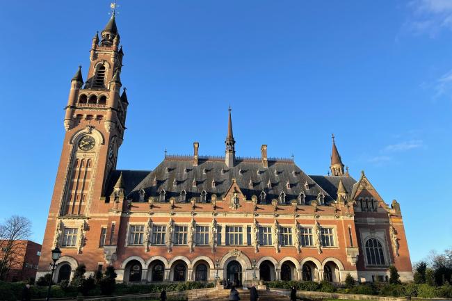 A view of the International Court of Justice building