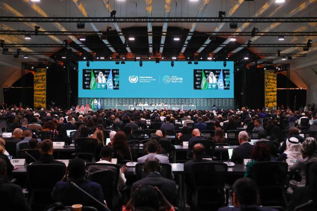 A view of the room during COP16 President's speech 