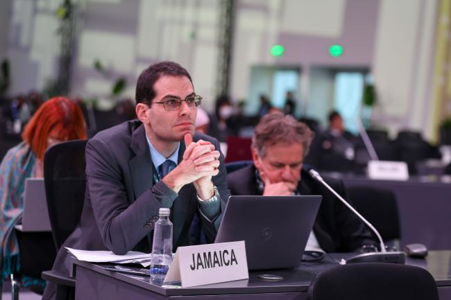 Delegates listen to the deliberations
