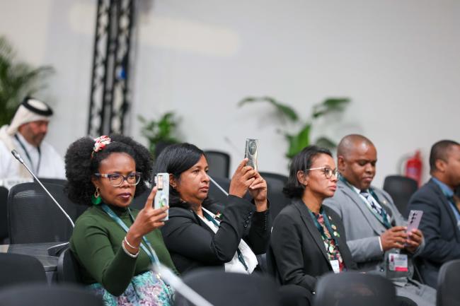 Delegates taking pictures