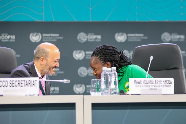 Marcos Montoiro, UNCCD, and Mawe Moumbe Épse Nzoda, YASUD 