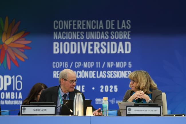 Neil Pratt, CBD Secretariat, with CBD Executive Secretary Astrid Schomaker