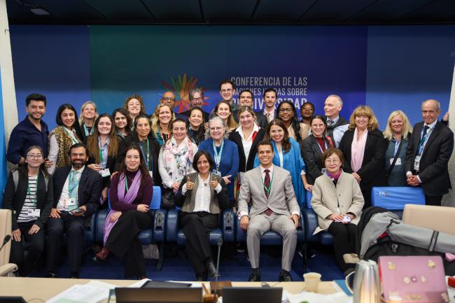 The Colombian delegation with the CBD Secretariat