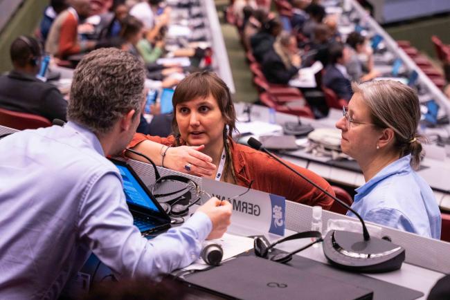 Delegates from Sweden, the Netherlands and Germany consulting - CITES_SC78_7feb2025-photo