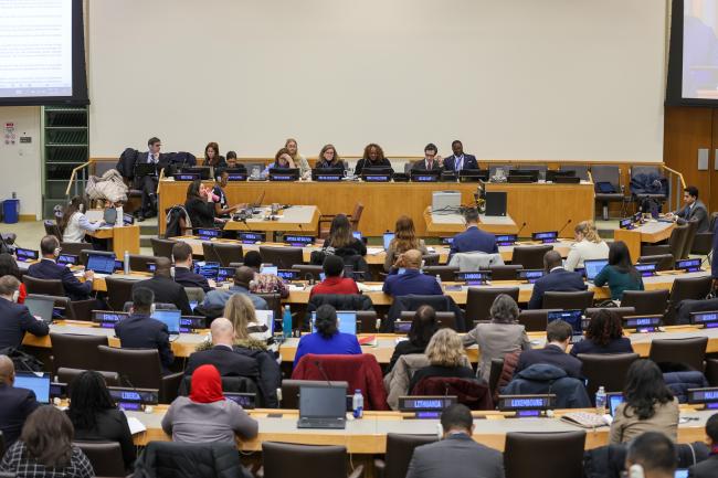 View of the dais during the morning plenary