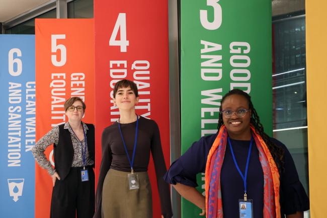 The ENB writing team. From L-R: Anna Dubrova; Emma Vovk; and Tallash Kantai. Photo by Mike Muzurakis