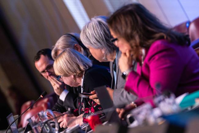 Those on the dais counting the votes - CITES_SC78_6feb2025-photo
