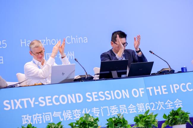 WG II Co-Chairs applaud following the approval of parts of the outline. 