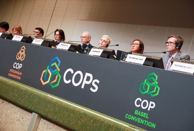 View of the dais during the morning plenary