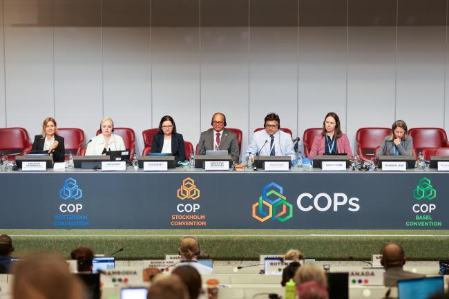 View of the dais during the morning plenary