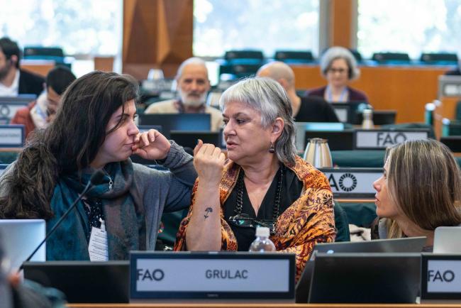 Delegates from GRULAC conferring - ITPGRFA_OEWG13_2april2025-photo