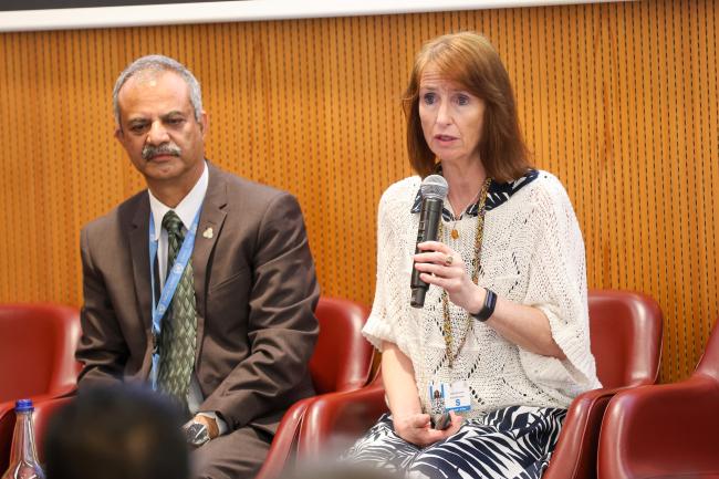 Suman Sharma, BRS Conventions Secretariat, and Kay Williams, Global Framework on Chemicals Secretariat