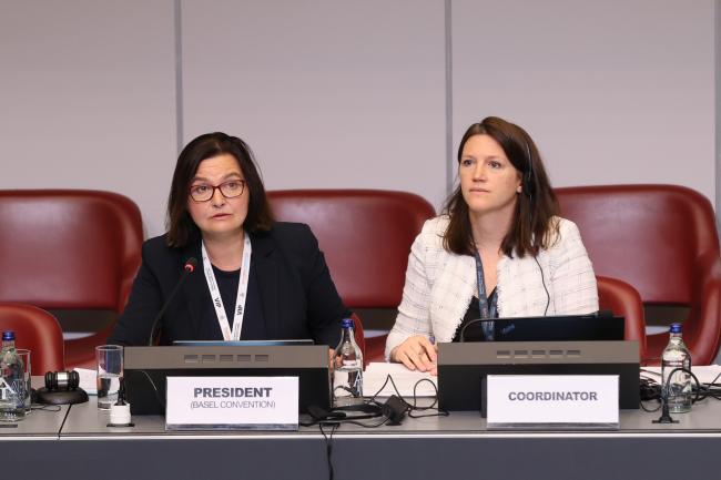 Basel Convention COP17 President Anita Sowińska, and Marylene Beau, BRS Conventions Secretariat