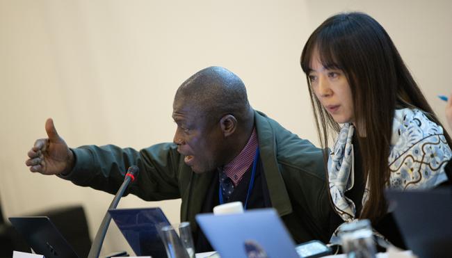 Contact Group 3 Co-Facilitators Sam Adu-Kumi (Ghana), and Itsuki Kuroda (Japan) - OEWG32 - 18Jun2025