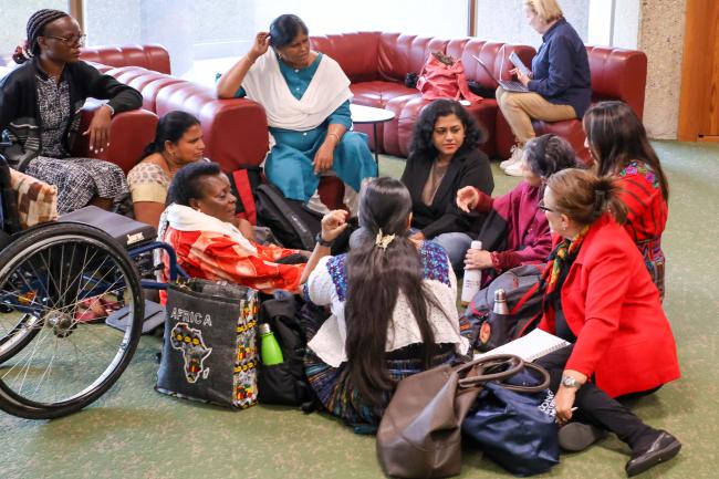 Participants engage in discussions between sessions throughout the day. 