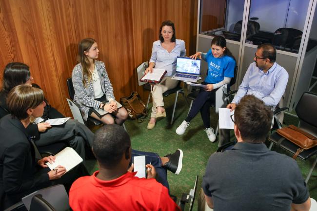 Participants work in groups