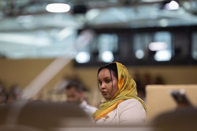 Delegates listen to the interventions