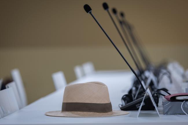 Hat on table