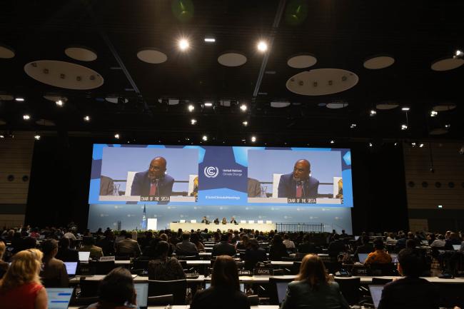 Delegates gather for the SB Chairs' consultations on developed countries provision of finance under the Paris Agreement