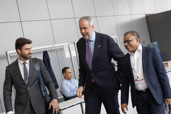 Rafael Da Soller, Brazil, André Aranha Corrêa do Lago, Secretary for Climate, Energy and the Environment, Ministry of Foreign Affairs, Brazil, and Amjad Abdulla, Maldives