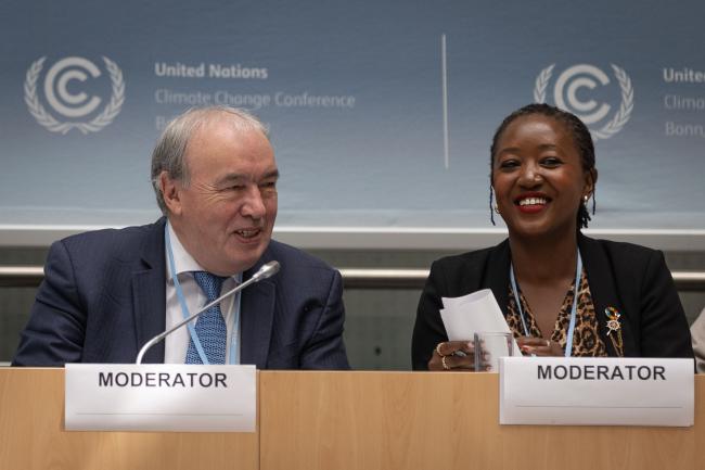 Moderators Frank McGovern, Ireland, and Patricia Nying'uro, Kenya