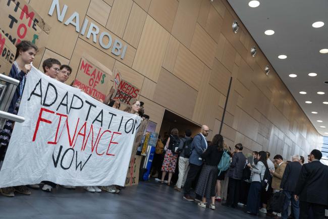 Members of civil society call for greater adaptation finance as delegates enter the informal consultations for the Global Goal on Adaptation (GGA)