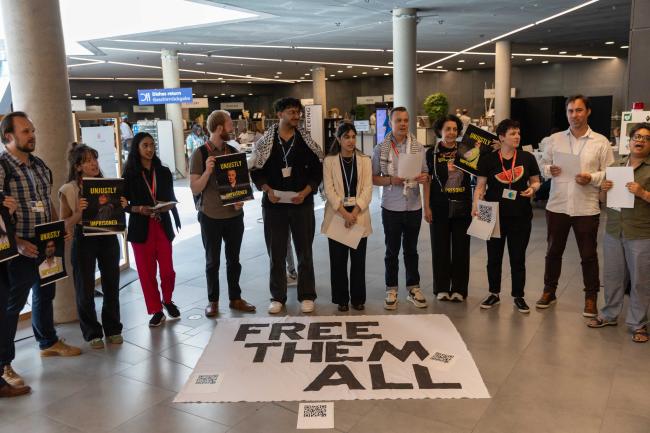 Members of civil society call for the release of environmental defenders currently imprisoned around the world, saying there is 'no climate justice without human rights'