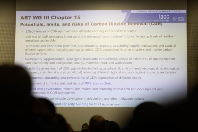Information is provided about the upcoming IPCC Assessment Report (AR 7)