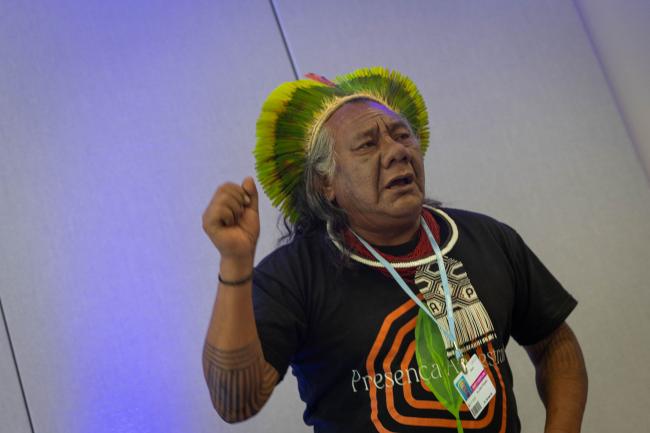 The session is opened by an Indigenous invocation
