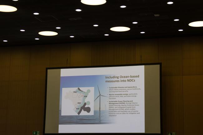 As part of the Ocean and climate change dialogue, participants discuss how to include Ocean-based measures into nationally determined contributions