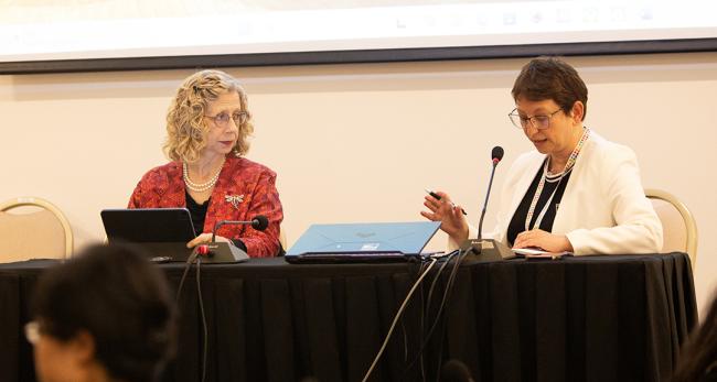 Inger Andersen, Executive Director, UNEP, and Camilla Alexander-White, Co-facilitator of the Science and Technology major group- OEWG32 - 17Jun2025