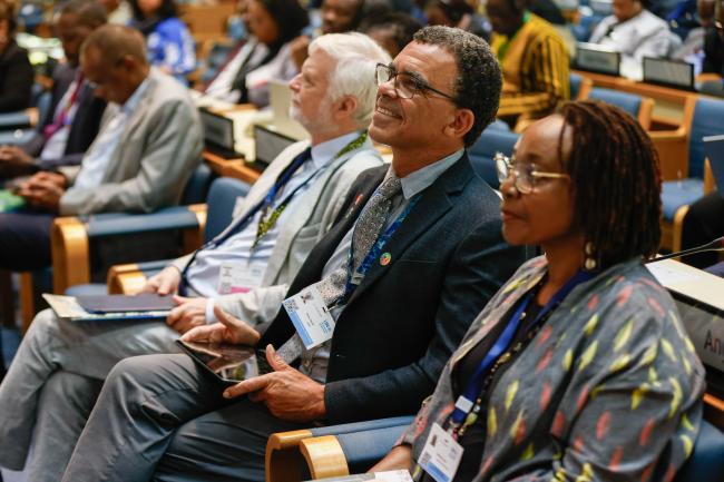 David Obura, Chair of the Intergovernmental Science-Policy Platform on Biodiversity and Ecosystem Services in the audience_AMCEN20_18Jul25_photo.jpg