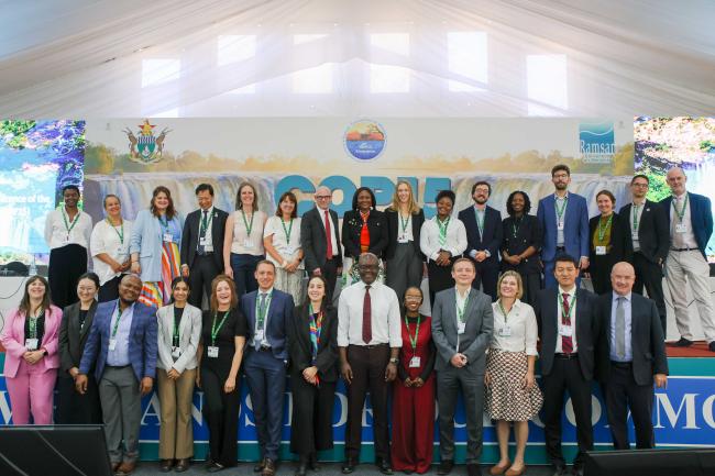 Family photo of the Convention on Wetlands Secretariat 