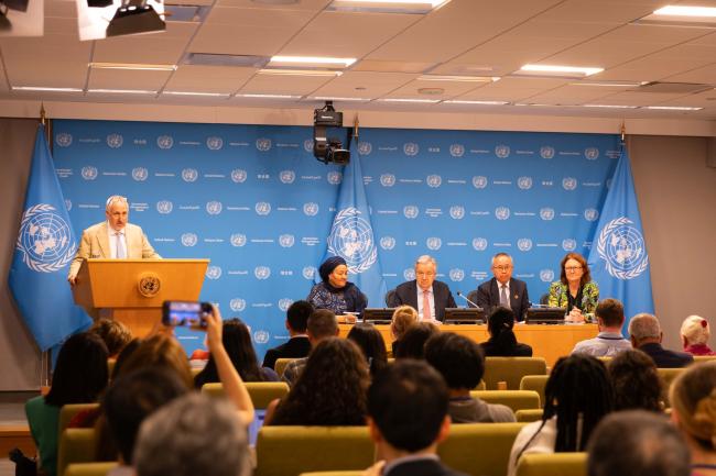 A press briefing is held with the UN Secretary-General on the release of the SDG Progress Report
