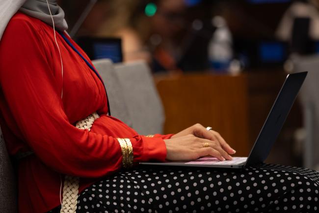 Delegate takes notes